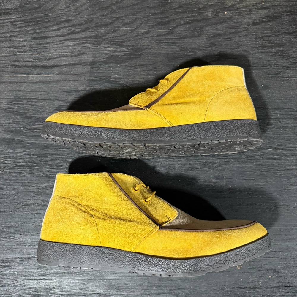 Hush Puppies Suede Shoes Yellow Black Mens Size 12 NWOB - Picture 7 of 10